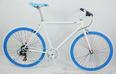 整車(chē)【2014款】DEX700C休閑公路車(chē)多彩白喜瑪諾7速自行車(chē)V剎鉻鉬鋼車(chē)架